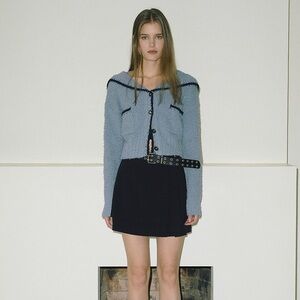 Etmon Shawl Sailor Collar Knit Cardigan